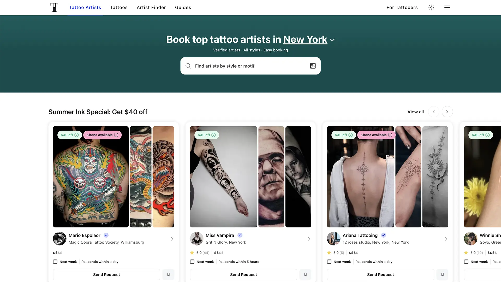 Tattoodo Interface