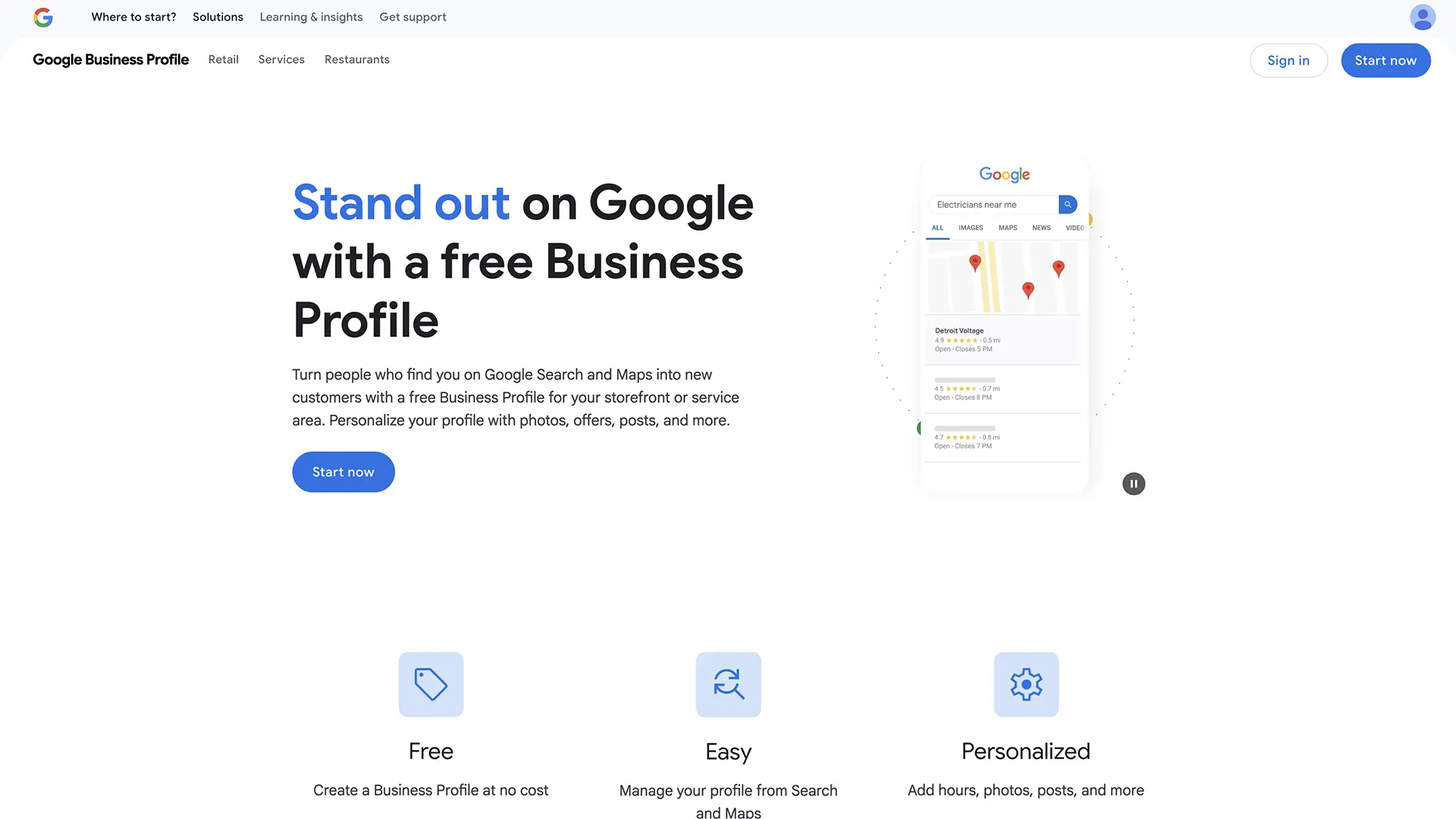 Google My Business Interface
