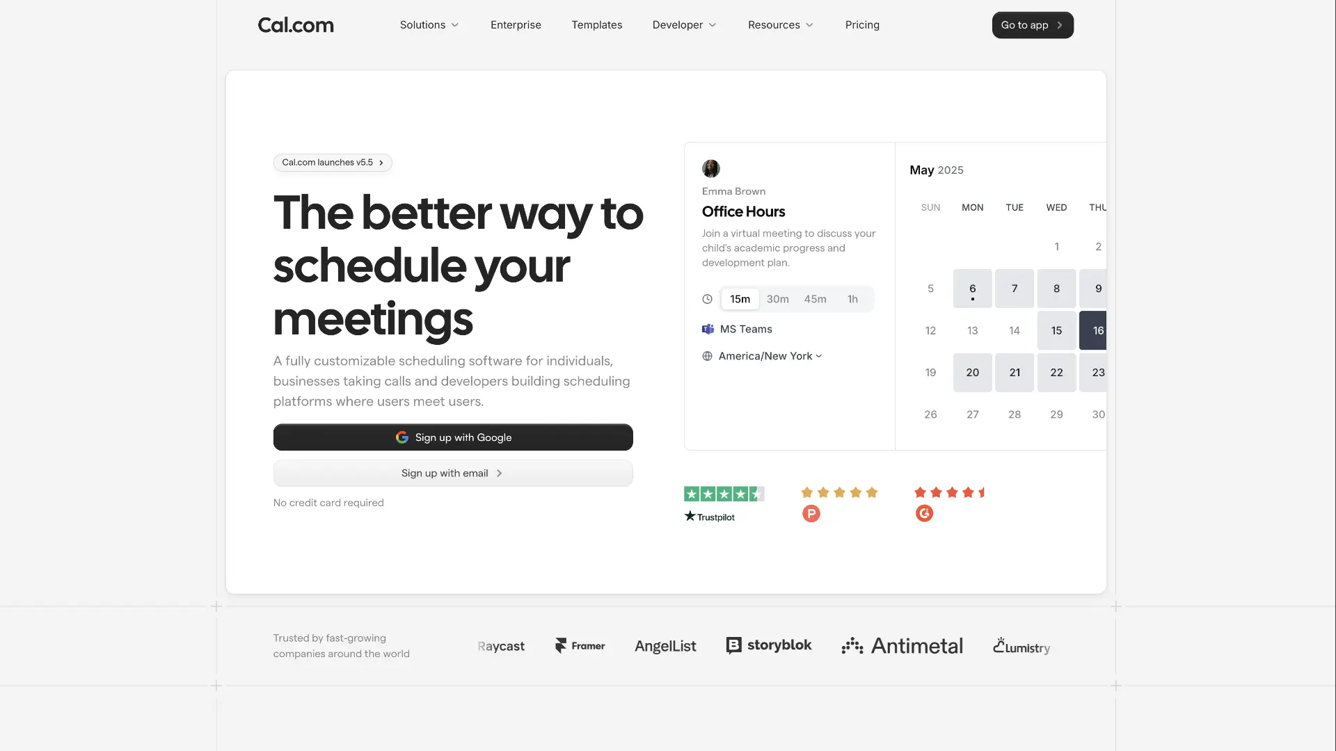 Cal.com Interface