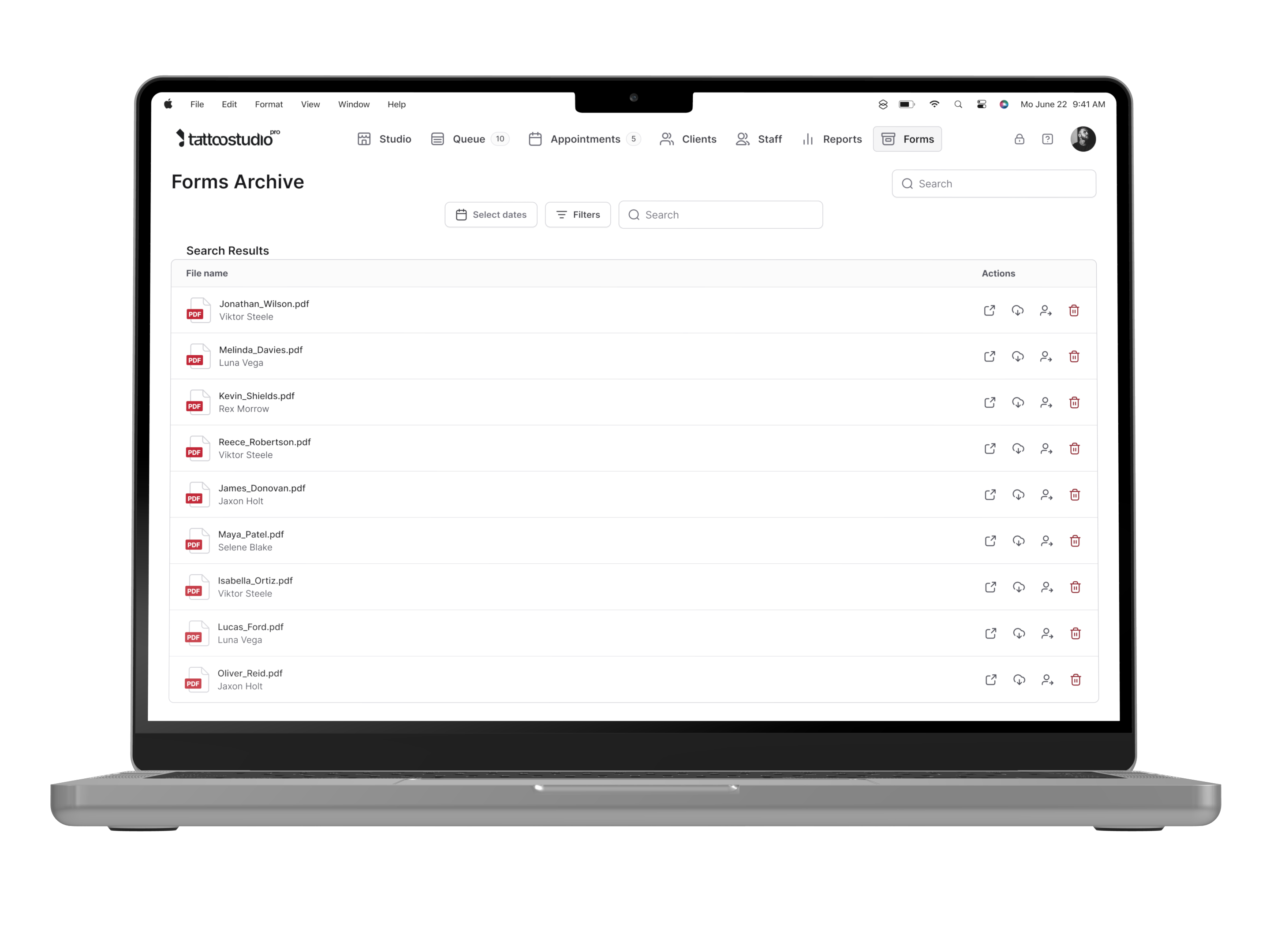 Free Tattoo Forms in a browser