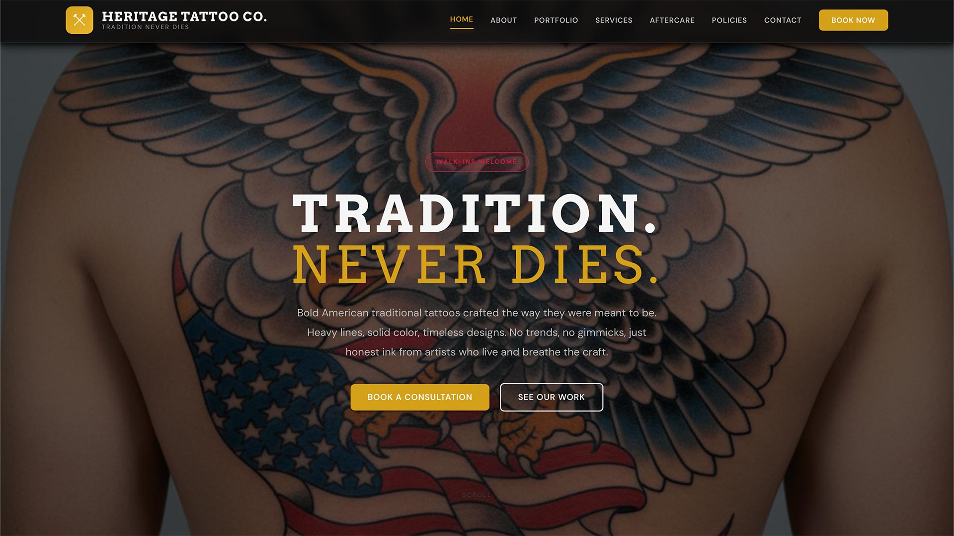 Heritage Tattoo website