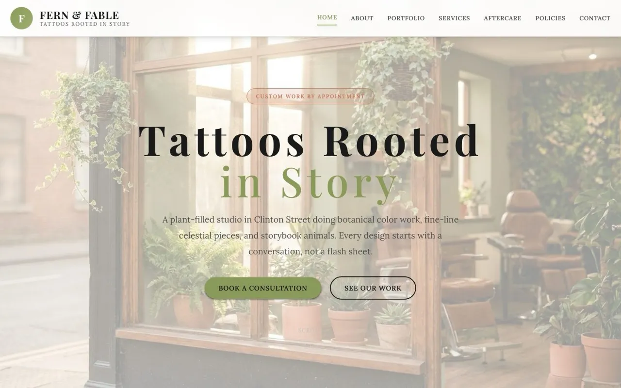 Fern & Fable website