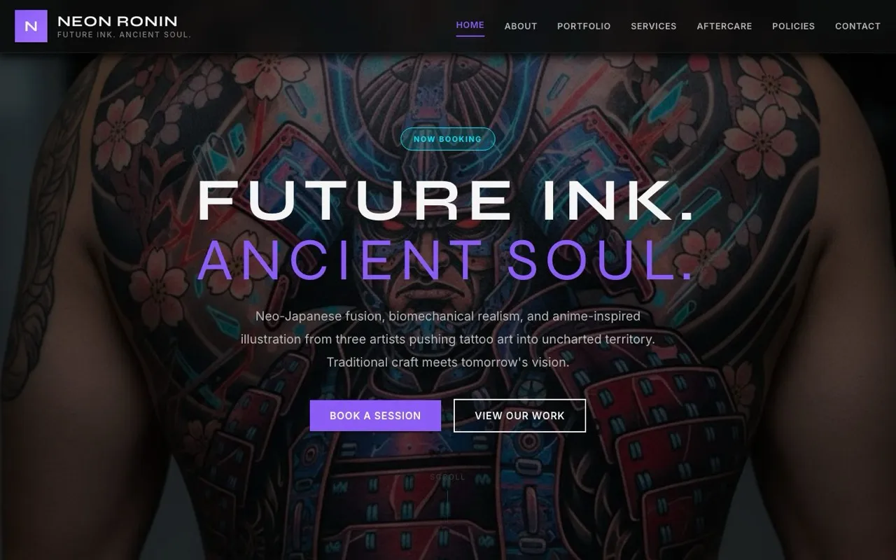 Neon Ronin website