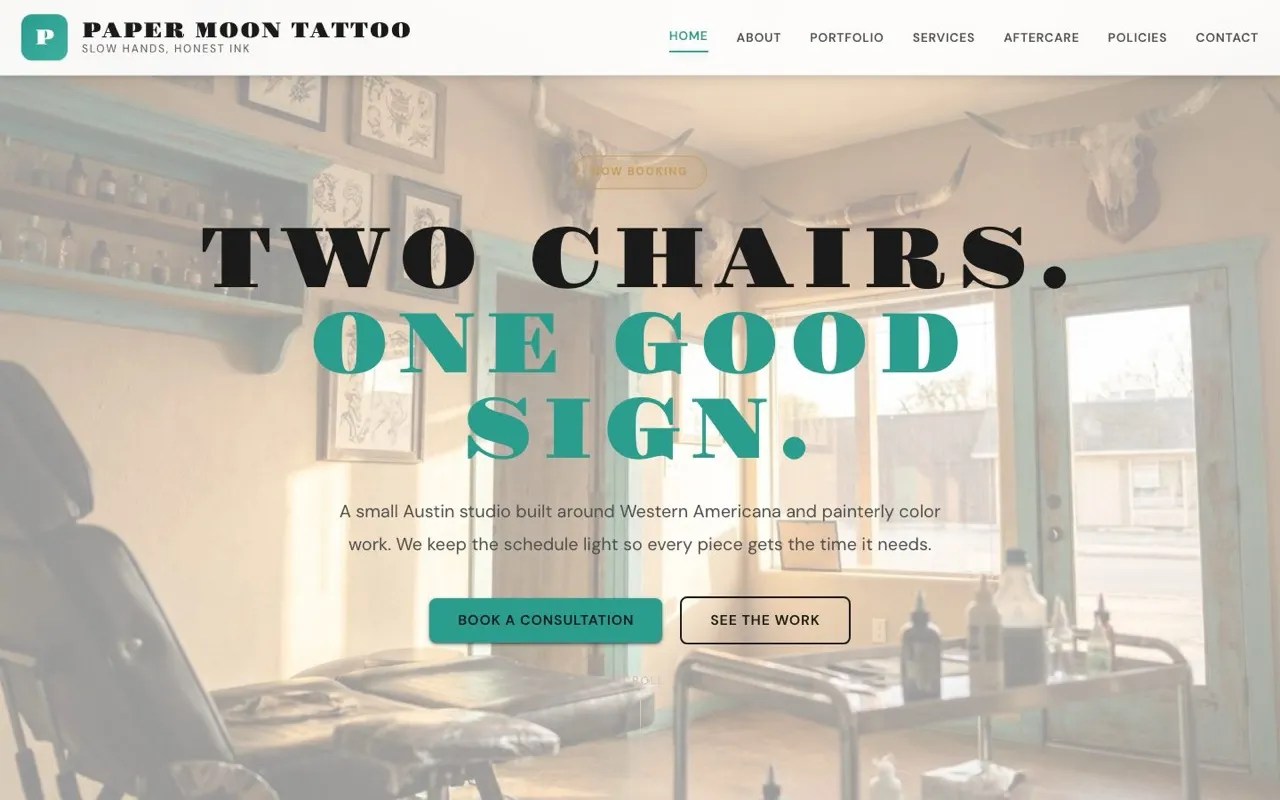 Paper Moon Tattoo website