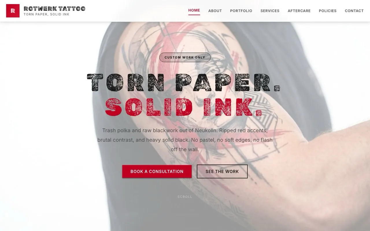 Rotwerk Tattoo website